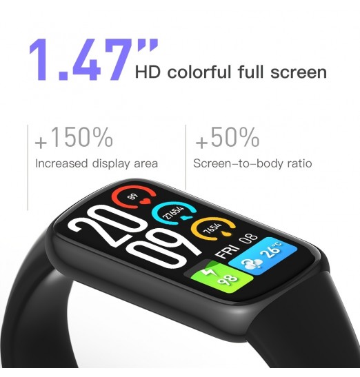 Pulsera/reloj inteligente,1.47 Inch,fitness: (hacer/responder llamada) Bt Smartwatch para teléfono Android Iphone Impermeable Run Sport Relojes digitales Presión arterial Monitor de ritmo cardíaco Contador de pasos Rastreador de sueño