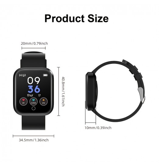 Reloj inteligente, monitor de ritmo cardíaco, reloj despertador, monitoreo del sueño, notificación de mensaje de llamada, reloj de salud deportivo para hombres, mujeres y niños