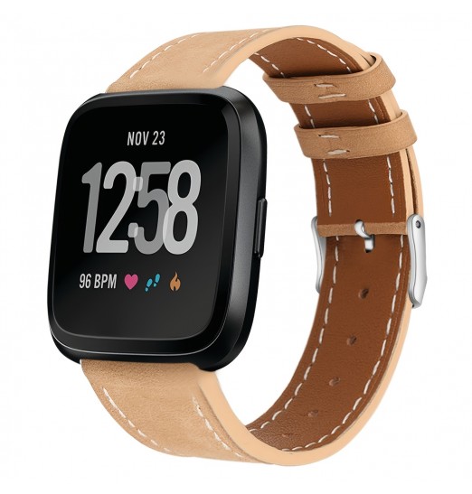 Correas de cuero compatibles con Fitbit Versa 2 Bands &amp; Bandas Versa &amp; Pulseras Versa Lite, correa de cuero de repuesto clásica Fitbit Versa Se para mujeres y hombres