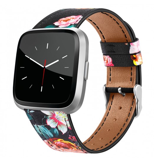 Correas de cuero compatibles con Fitbit Versa 2 Bands &amp; Bandas Versa &amp; Pulseras Versa Lite, correa de cuero de repuesto clásica Fitbit Versa Se para mujeres y hombres