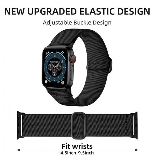 Correas de reloj compatibles con Apple Watch 38 mm 40 mm 41 mm Ajustable Estiramiento trenzado Mujeres Hombres Correa deportiva Compatible con Iwatch Series 7 6 5 4 3 2 1 Se