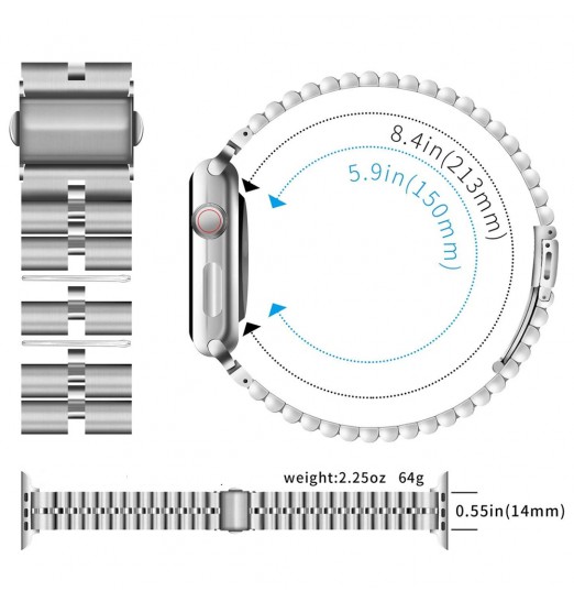 Pulsera delgada de metal delgado Compatible con Apple Watch Band 38 mm 40 mm 41 mm 42 mm 44 mm 45 mm Ultra 49 mm, bandas de acero inoxidable para iwatch Series 8/7/6/5/4/3/2/1 / se