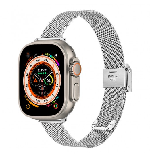 Pulsera de malla compatible con iwatch 49 mm Banda 45 mm 44 mm 42 mm 41 mm 40 mm 38 mm Correa de acero inoxidable para iwatch Ultra Series 8/7/6/5/4/3/2/1 Pulsera Mujer