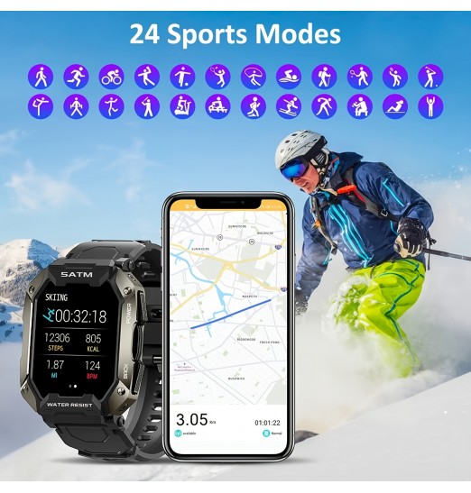 2022 nuevo reloj inteligente para hombres Ip68 5atm impermeable deportes al aire libre Fitness Tracker Monitor de salud Smartwatch para Android Ios Xiaomi Realme Huawei