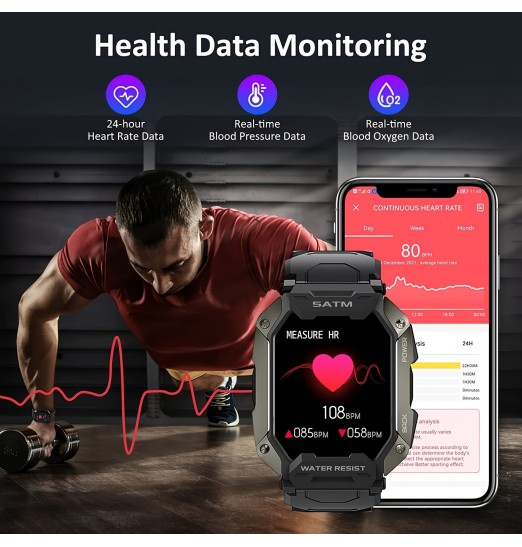 2022 nuevo reloj inteligente para hombres Ip68 5atm impermeable deportes al aire libre Fitness Tracker Monitor de salud Smartwatch para Android Ios Xiaomi Realme Huawei