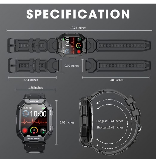 2022 nuevo reloj inteligente para hombres Ip68 5atm impermeable deportes al aire libre Fitness Tracker Monitor de salud Smartwatch para Android Ios Xiaomi Realme Huawei