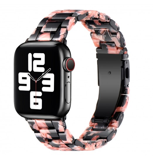 Bandas de resina de moda compatibles con iwatch Ultra 49 mm 45 mm 44 mm 42 mm 41 mm 40 mm 38 mm Iwatch Series 8 7 6 5 4 3 2 1 Se, reemplazo con hebilla de acero inoxidable de cobre Mujeres Hombres