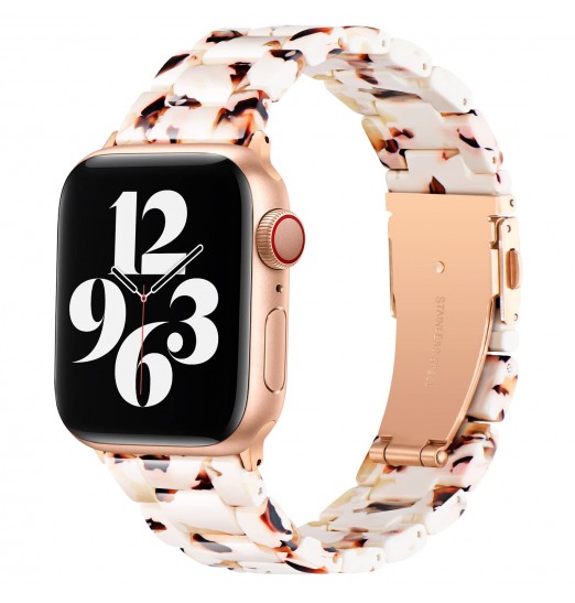 Bandas de resina de moda compatibles con iwatch Ultra 49 mm 45 mm 44 mm 42 mm 41 mm 40 mm 38 mm Iwatch Series 8 7 6 5 4 3 2 1 Se, reemplazo con hebilla de acero inoxidable de cobre Mujeres Hombres