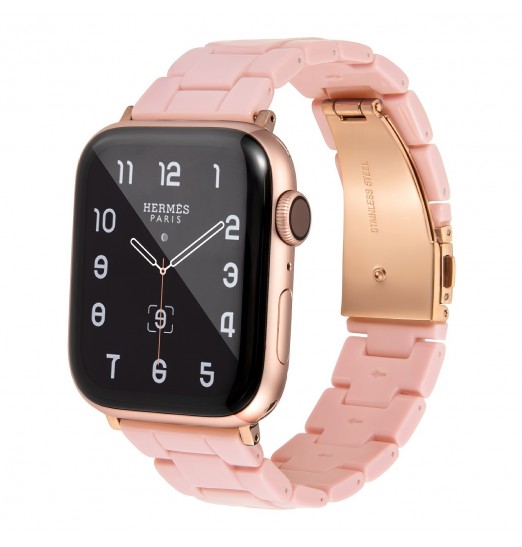 Bandas de resina de moda compatibles con iwatch Ultra 49 mm 45 mm 44 mm 42 mm 41 mm 40 mm 38 mm Iwatch Series 8 7 6 5 4 3 2 1 Se, reemplazo con hebilla de acero inoxidable de cobre Mujeres Hombres