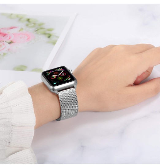 Correa de malla compatible con Apple Watch Ultra Band 49 mm 45 mm 44 mm 42 mm 41 mm 40 mm 38 mm Pulsera de acero inoxidable para Iwatch Ultra Series 8/7/6/5/4/3/2/1 Se