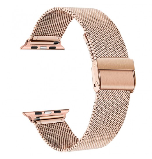 Correa de malla compatible con Apple Watch Ultra Band 49 mm 45 mm 44 mm 42 mm 41 mm 40 mm 38 mm Pulsera de acero inoxidable para Iwatch Ultra Series 8/7/6/5/4/3/2/1 Se