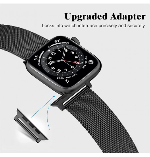 Pulsera de metal compatible con Apple Watch Band ULTra 49mm 45mm 44mm 42mm 41mm 40mm 38mm correa de malla de acero inoxidable para Iwatch Se Series 8/7/6/5/4/3/2/1 Ultra pulsera