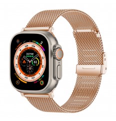 Pulsera de metal compatible con Apple Watch Band ULTra 49mm 45mm 44mm 42mm 41mm 40mm 38mm correa de malla de acero inoxidable para Iwatch Se Series 8/7/6/5/4/3/2/1 Ultra pulsera