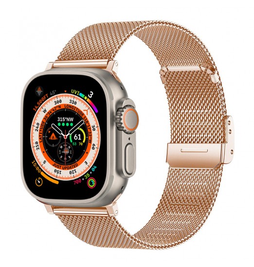 Pulsera de metal compatible con Apple Watch Band ULTra 49mm 45mm 44mm 42mm 41mm 40mm 38mm correa de malla de acero inoxidable para Iwatch Se Series 8/7/6/5/4/3/2/1 Ultra pulsera