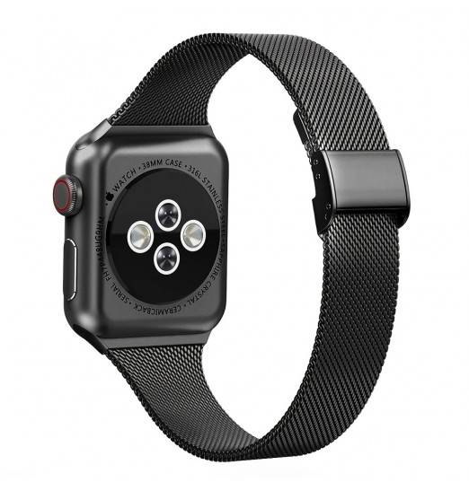 Bandas delgadas de malla delgada compatibles con Apple Watch Ultra Band 49 mm 45 mm 44 mm 42 mm 41 mm 40 mm 38 mm Correa de acero inoxidable para Iwatch Series 8/7/6/5/4/3/2/1 / se Ultra Mujeres Hombres