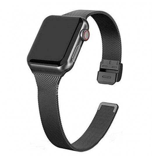 Bandas delgadas de malla delgada compatibles con Apple Watch Ultra Band 49 mm 45 mm 44 mm 42 mm 41 mm 40 mm 38 mm Correa de acero inoxidable para Iwatch Series 8/7/6/5/4/3/2/1 / se Ultra Mujeres Hombres