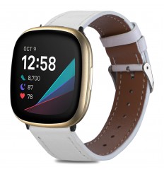 Correas de cuero compatibles con Fitbit Versa 3/fitbit Sense Watch Bands para mujeres y hombres, banda de repuesto ajustable suave y transpirable para Versa 3/sense