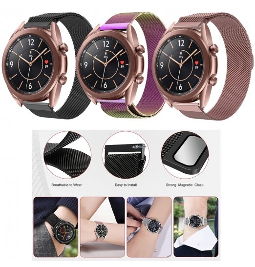 Correa de metal para Samsung Galaxy Watch 4 5 Active 2 40mm 44mm Banda con estuche Tpu Protector de pantalla Reloj 3 Pulsera de bucle magnético