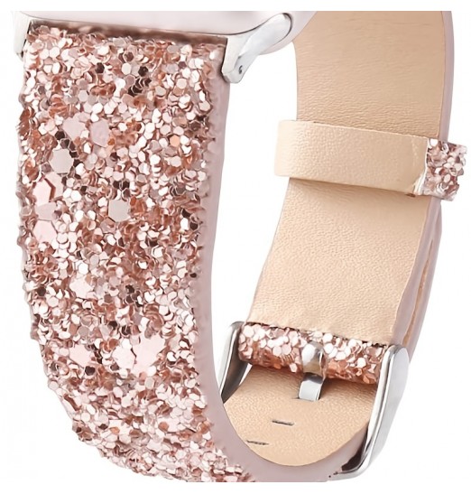 Bandas brillantes compatibles con Apple Watch Band 38 mm 40 mm 41 mm 42 mm 44 mm 45 mm 49 mm Mujeres, Iwatch Correa Shiny Bling Glitter Pulsera de cuero para Apple Watch Series 8 7 6 5 4 3 2 1 Se Ultra