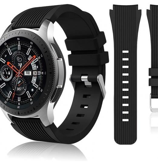 Compatible con Samsung Galaxy Watch 46 mm Bands / Gear S3 Frontier, Classic Watch Bands / Galaxy Watch 3 Bands 45 mm, 22 mm Soft Silicone Bands Pulsera Correa deportiva para hombres y amp; mujeres sin reloj