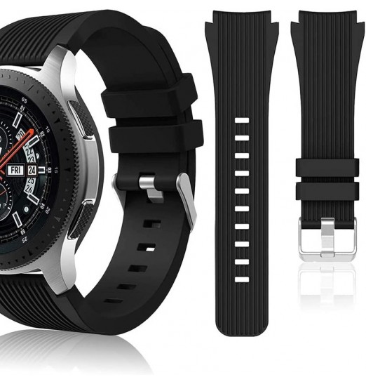 Compatible con Samsung Galaxy Watch 46 mm Bands / Gear S3 Frontier, Classic Watch Bands / Galaxy Watch 3 Bands 45 mm, 22 mm Soft Silicone Bands Pulsera Correa deportiva para hombres y amp; mujeres sin reloj