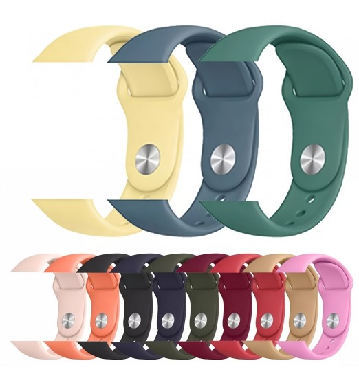 Correa de reloj de silicona de color sólido para iwatch 8/7/6/5/4/3