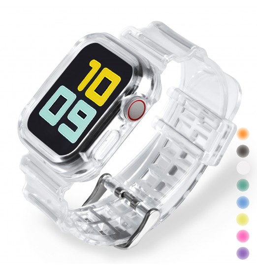 Correa de reloj Glacier transparente para Apple Watch Ultra 49 mm Correa de reloj transparente para Iwatch Series 8 7 6 5 4 3 Se 45 mm 41 mm 40 mm 44 mm 42 mm 40 mm, sin reloj