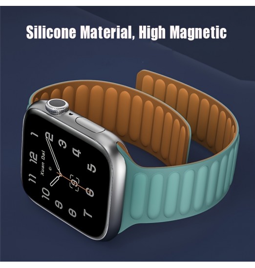 Correa de enlace de silicona sin reloj Bucle magnético para Apple Watch Band 45 mm 44 mm 40 mm 38 mm Iwatch Series 8 7 6 Se 5 4 3 2 Pulsera deportiva 42 mm 41 mm, sin reloj