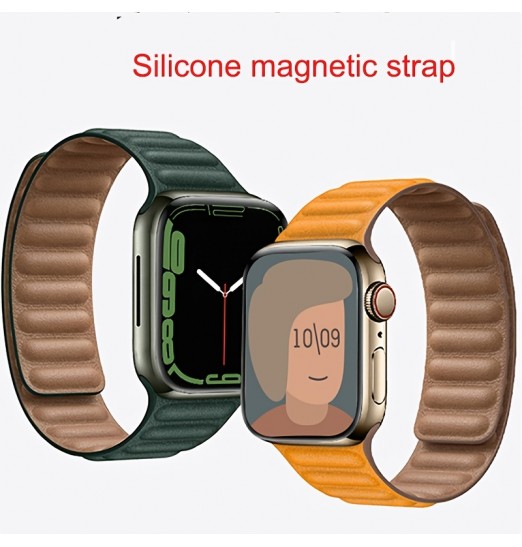 Correa de enlace de silicona sin reloj Bucle magnético para Apple Watch Band 45 mm 44 mm 40 mm 38 mm Iwatch Series 8 7 6 Se 5 4 3 2 Pulsera deportiva 42 mm 41 mm, sin reloj