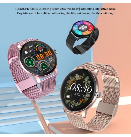 Smart Watch Bt Call Fitness Tracker Monitor de ritmo cardíaco Dial impermeable Reloj inteligente