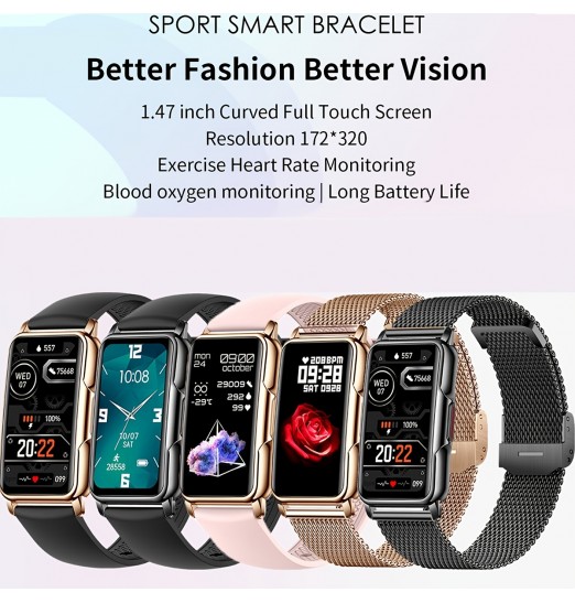 Reloj inteligente para hombres y mujeres con llamada Bt, reloj deportivo cuadrado de acero inoxidable con pantalla táctil HD de 1.69 '' con monitor de sueño de presión arterial de frecuencia cardíaca, rastreador de ejercicios a prueba de agua de 5 atm par