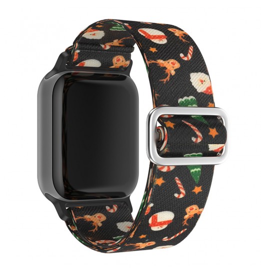 Bandas navideñas compatibles con Apple Watch 49 mm Banda 45 mm 44 mm 42 mm 41 mm 40 mm 38 mm Elástico Solo Loop Correa de repuesto de nailon suave para iwatch Ultra Series 8/7/6/5/4/3/2/1 Se Mujeres Hombres