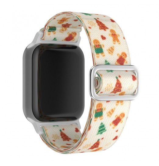 Bandas navideñas compatibles con Apple Watch 49 mm Banda 45 mm 44 mm 42 mm 41 mm 40 mm 38 mm Elástico Solo Loop Correa de repuesto de nailon suave para iwatch Ultra Series 8/7/6/5/4/3/2/1 Se Mujeres Hombres