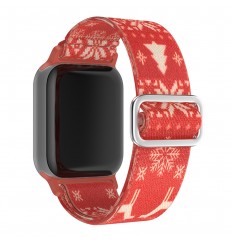 Bandas navideñas compatibles con Apple Watch 49 mm Banda 45 mm 44 mm 42 mm 41 mm 40 mm 38 mm Elástico Solo Loop Correa de repuesto de nailon suave para iwatch Ultra Series 8/7/6/5/4/3/2/1 Se Mujeres Hombres