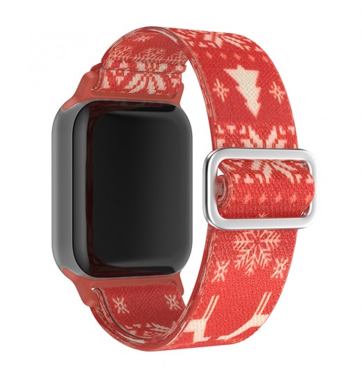 Bandas navideñas compatibles con Apple Watch 49 mm Banda 45 mm 44 mm 42 mm 41 mm 40 mm 38 mm Elástico Solo Loop Correa de repuesto de nailon suave para iwatch Ultra Series 8/7/6/5/4/3/2/1 Se Mujeres Hombres