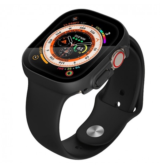 Estuche de vidrio templado para Apple Watch Ultra 49 mm Cubierta Protector de pantalla incorporado Cobertura completa para Iwatch Series Ultra Cases