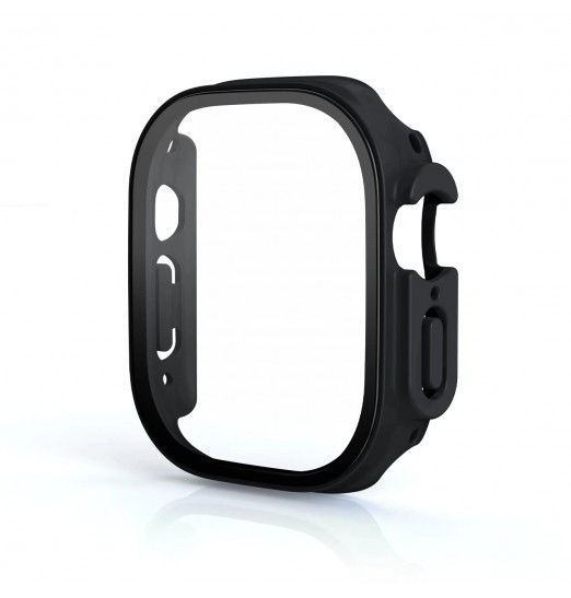 Estuche de vidrio templado para Apple Watch Ultra 49 mm Cubierta Protector de pantalla incorporado Cobertura completa para Iwatch Series Ultra Cases