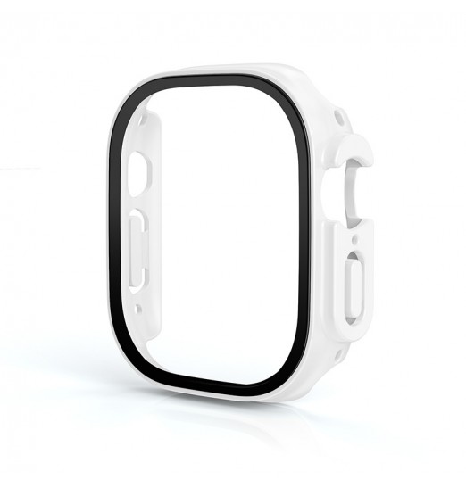 Estuche de vidrio templado para Apple Watch Ultra 49 mm Cubierta Protector de pantalla incorporado Cobertura completa para Iwatch Series Ultra Cases