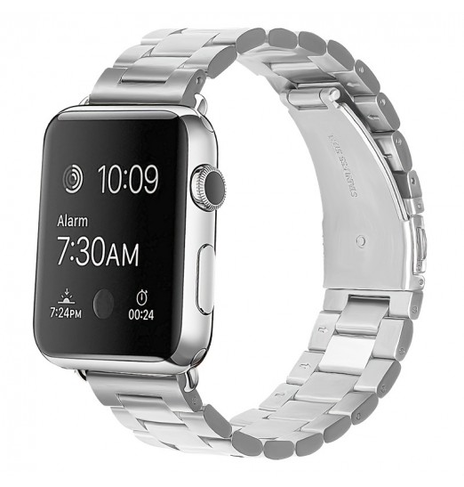 Simpeak Slim Band para Apple Watch Series 8 41 mm, mujeres, hombres, acero inoxidable sólido, correa de repuesto para negocios para Iwatch Series 8 7 (41 mm) 6 Se 5 4 (40 mm) Serie 3 (38 mm), plata