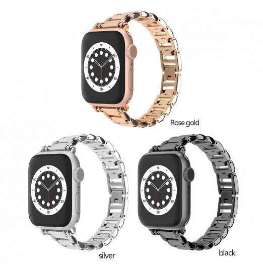 Correa de reloj impermeable de acero inoxidable para Apple Watch Band 38mm40mm41mm 42mm44mm45mm49mm Hombres y mujeres