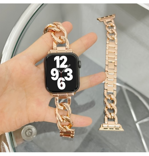 Banda de reloj inteligente de metal para Apple Watch Band 38 mm 40 mm 41 mm 42 mm 44 mm 45 mm 49 mm Compatible con Apple Watch 1-8 Generación Pulsera de acero inoxidable, sin reloj