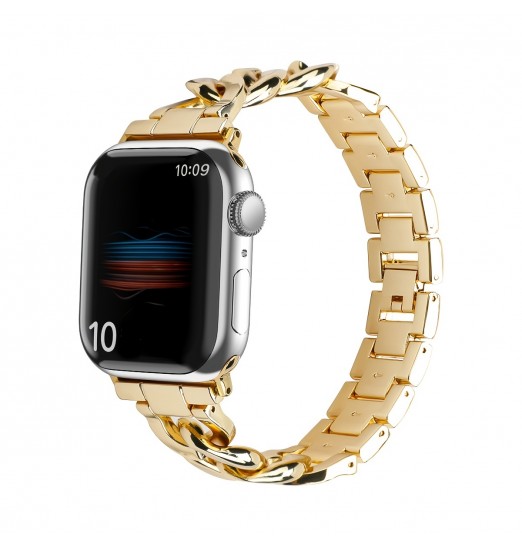 Banda de reloj inteligente de metal para Apple Watch Band 38 mm 40 mm 41 mm 42 mm 44 mm 45 mm 49 mm Compatible con Apple Watch 1-8 Generación Pulsera de acero inoxidable, sin reloj