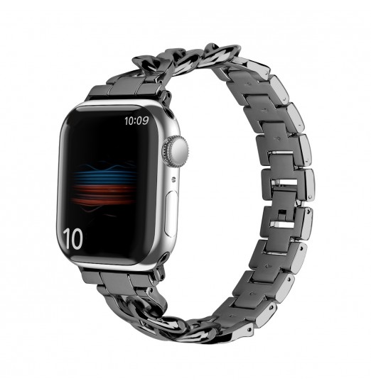 Banda de reloj inteligente de metal para Apple Watch Band 38 mm 40 mm 41 mm 42 mm 44 mm 45 mm 49 mm Compatible con Apple Watch 1-8 Generación Pulsera de acero inoxidable, sin reloj