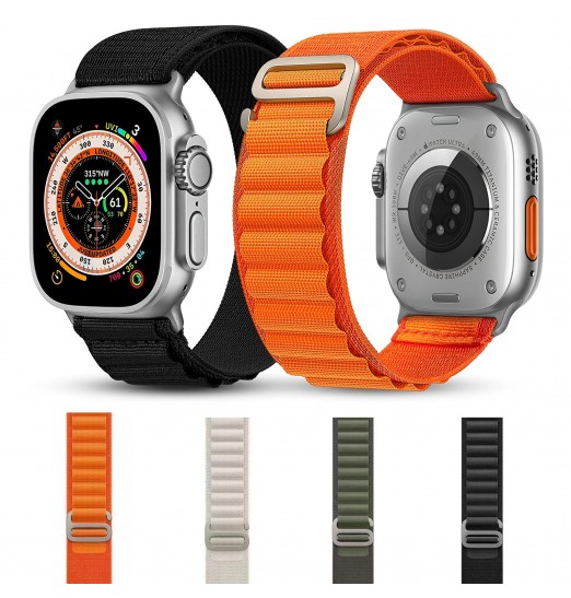 Alpine Loop para Apple Watch Band 44 mm 40 mm 49 mm 38 mm 45 mm 41 mm 42 mm, textil Nylon Loop Metal G-hook y bandas de conector Correa deportiva Pulsera para Apple Watch Ultra / se / series 8/76/5/4/3/2/1