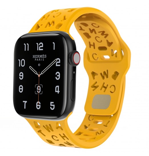 Nuevas correas de reloj inteligente de silicona compatibles con Apple Watch 38 mm 40 mm 41 mm 42 mm 44 mm 45 mm 49 mm Letras de moda deportivas suaves y elásticas Hollow Out Pulseras de repuesto para hombres y mujeres para Iwatch8 7 6 5 Se 4 3 2 1 Ultra