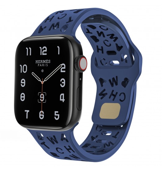 Nuevas correas de reloj inteligente de silicona compatibles con Apple Watch 38 mm 40 mm 41 mm 42 mm 44 mm 45 mm 49 mm Letras de moda deportivas suaves y elásticas Hollow Out Pulseras de repuesto para hombres y mujeres para Iwatch8 7 6 5 Se 4 3 2 1 Ultra