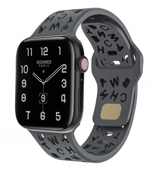 Nuevas correas de reloj inteligente de silicona compatibles con Apple Watch 38 mm 40 mm 41 mm 42 mm 44 mm 45 mm 49 mm Letras de moda deportivas suaves y elásticas Hollow Out Pulseras de repuesto para hombres y mujeres para Iwatch8 7 6 5 Se 4 3 2 1 Ultra