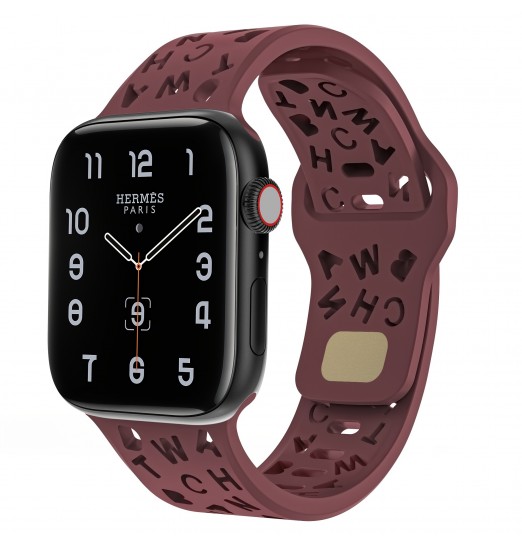 Nuevas correas de reloj inteligente de silicona compatibles con Apple Watch 38 mm 40 mm 41 mm 42 mm 44 mm 45 mm 49 mm Letras de moda deportivas suaves y elásticas Hollow Out Pulseras de repuesto para hombres y mujeres para Iwatch8 7 6 5 Se 4 3 2 1 Ultra