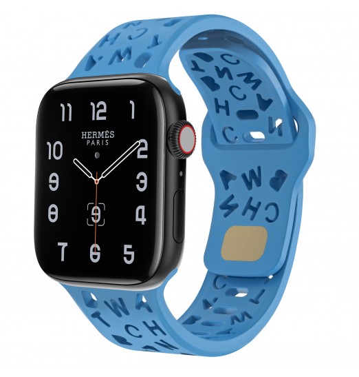 Nuevas correas de reloj inteligente de silicona compatibles con Apple Watch 38 mm 40 mm 41 mm 42 mm 44 mm 45 mm 49 mm Letras de moda deportivas suaves y elásticas Hollow Out Pulseras de repuesto para hombres y mujeres para Iwatch8 7 6 5 Se 4 3 2 1 Ultra