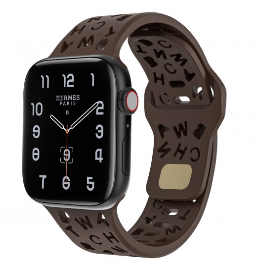 Nuevas correas de reloj inteligente de silicona compatibles con Apple Watch 38 mm 40 mm 41 mm 42 mm 44 mm 45 mm 49 mm Letras de moda deportivas suaves y elásticas Hollow Out Pulseras de repuesto para hombres y mujeres para Iwatch8 7 6 5 Se 4 3 2 1 Ultra